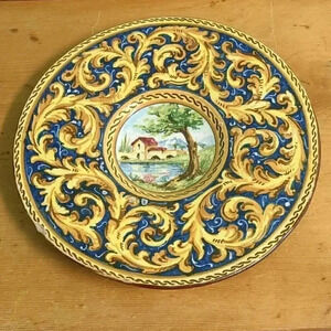 Vintage Hand-painted Wall Plate from  Italy